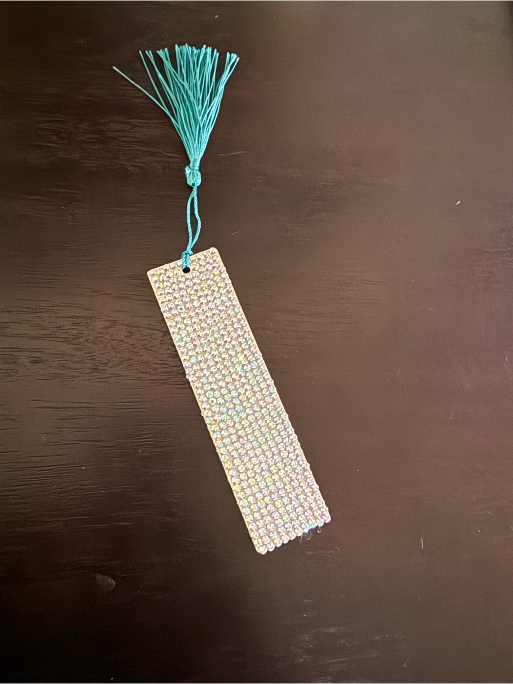 Handmade rhinestone double sided wooden bookmark